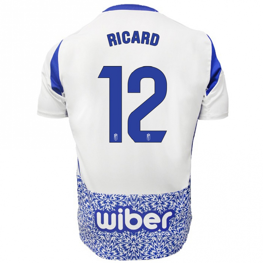 Kids Football Ricard Sanchez #12 White Blue Away Jersey 2024/25 T-Shirt