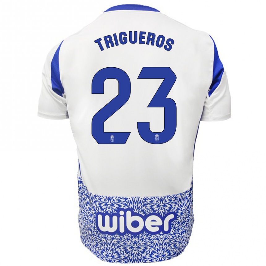 Kids Football Manu Trigueros #23 White Blue Away Jersey 2024/25 T-Shirt