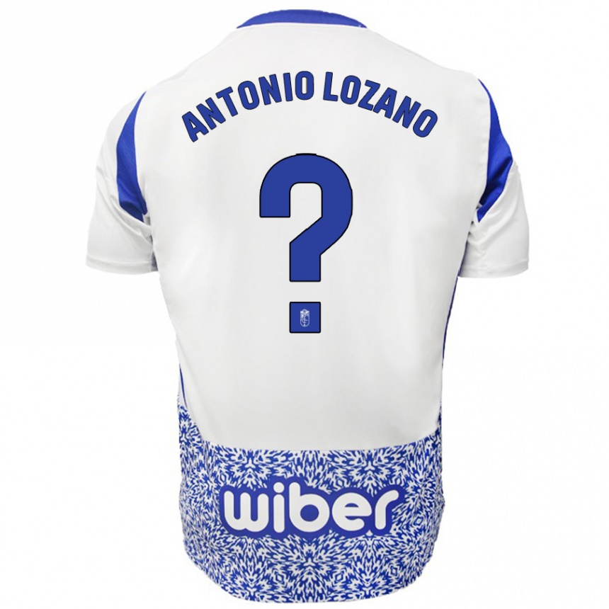 Kids Football José Antonio Lozano #0 White Blue Away Jersey 2024/25 T-Shirt