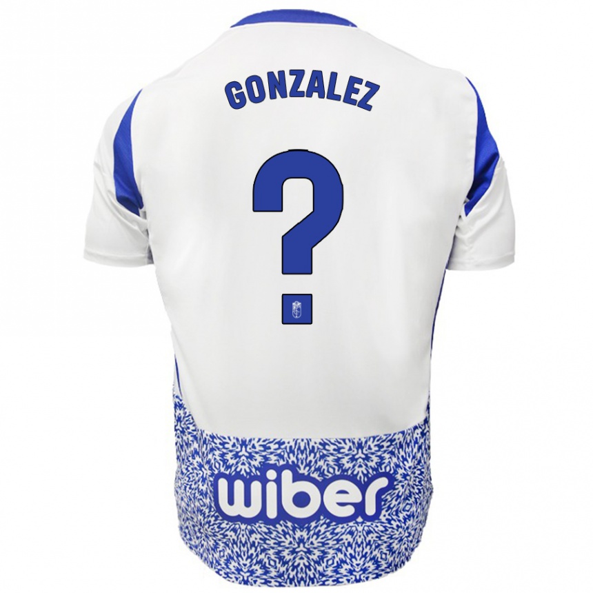 Kids Football Paco González #0 White Blue Away Jersey 2024/25 T-Shirt