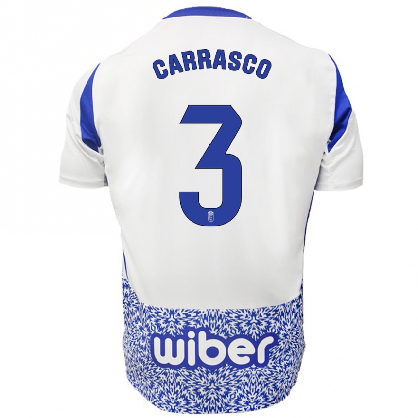 Kids Football Marta Carrasco #3 White Blue Away Jersey 2024/25 T-Shirt