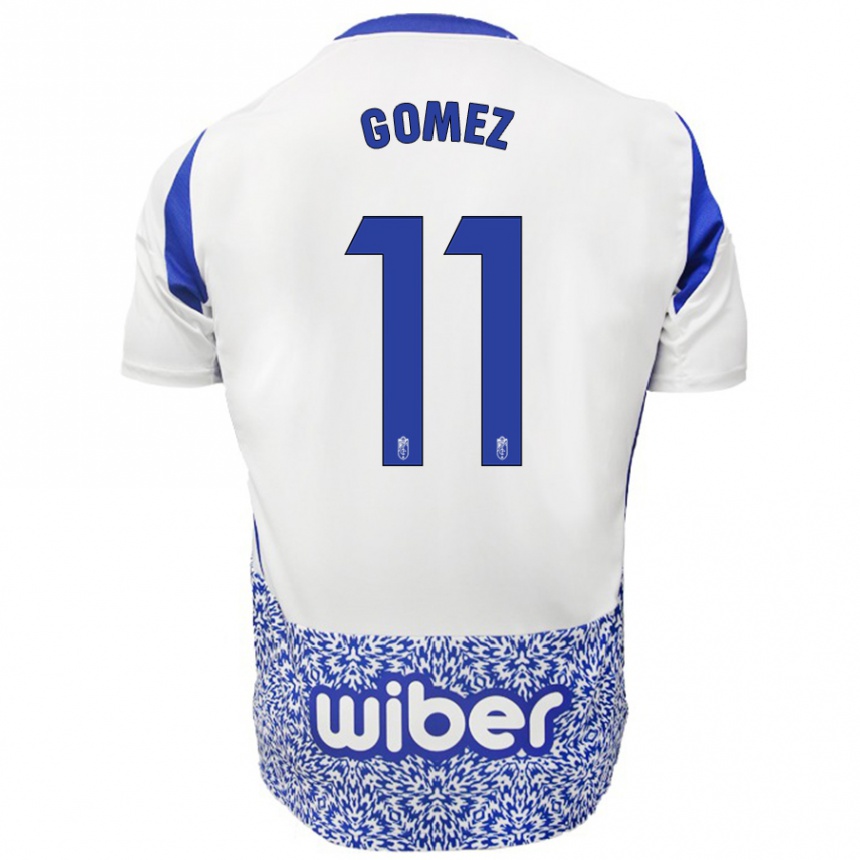 Kids Football Andrea Gómez #11 White Blue Away Jersey 2024/25 T-Shirt