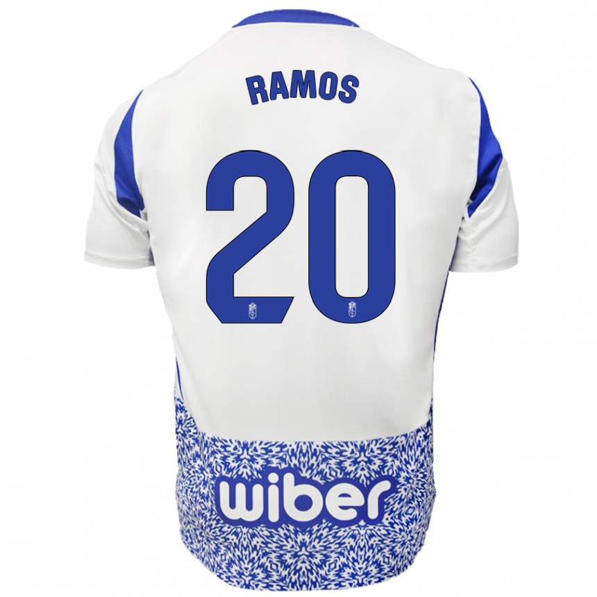 Kids Football Lucía Ramos #20 White Blue Away Jersey 2024/25 T-Shirt