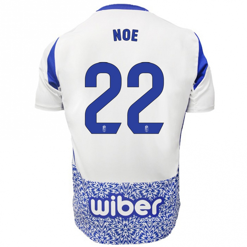 Kids Football Noe #22 White Blue Away Jersey 2024/25 T-Shirt