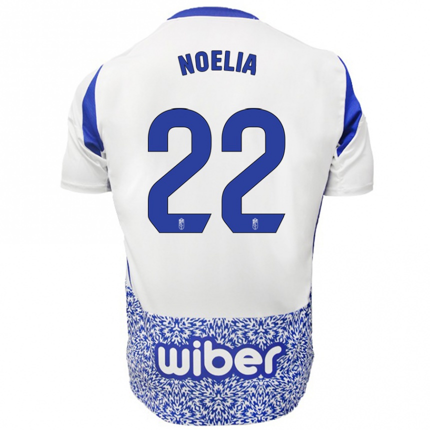 Kids Football Noelia Salas Mullens #22 White Blue Away Jersey 2024/25 T-Shirt