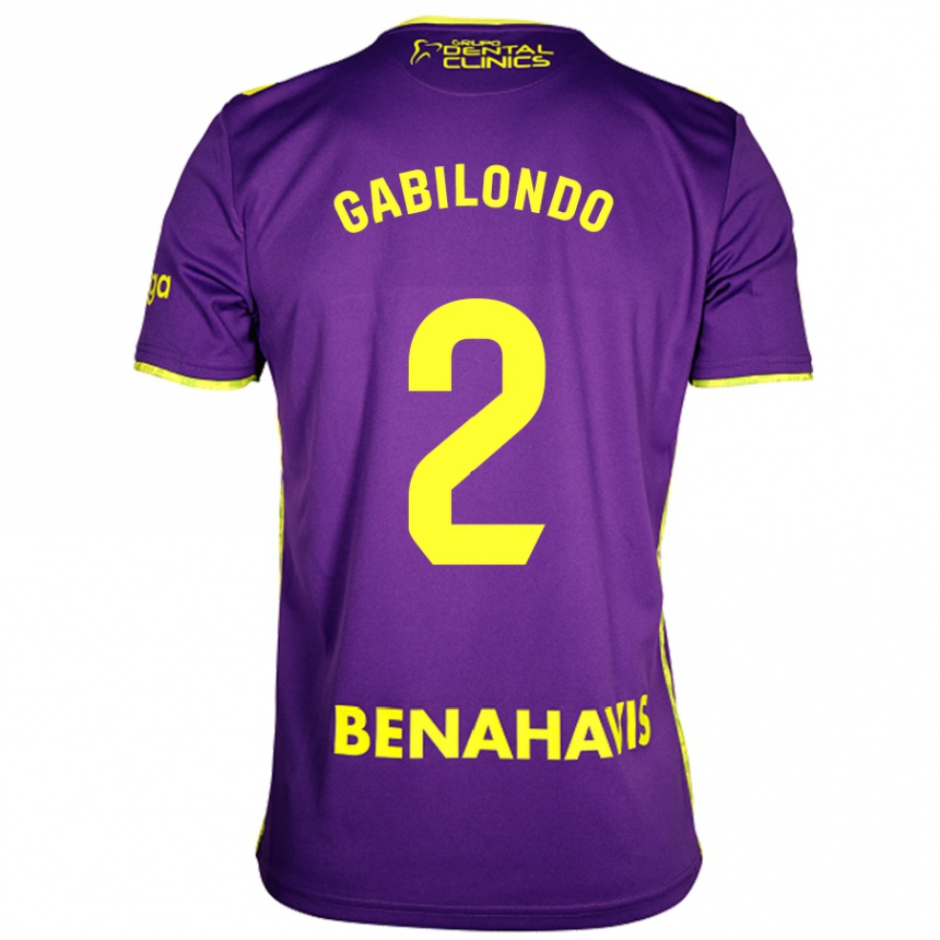 Kids Football Jokin Gabilondo #2 Purple Yellow Away Jersey 2024/25 T-Shirt