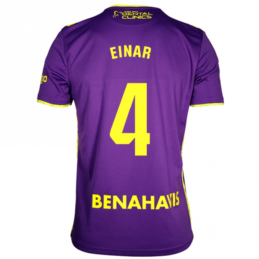 Kids Football Einar Galilea #4 Purple Yellow Away Jersey 2024/25 T-Shirt