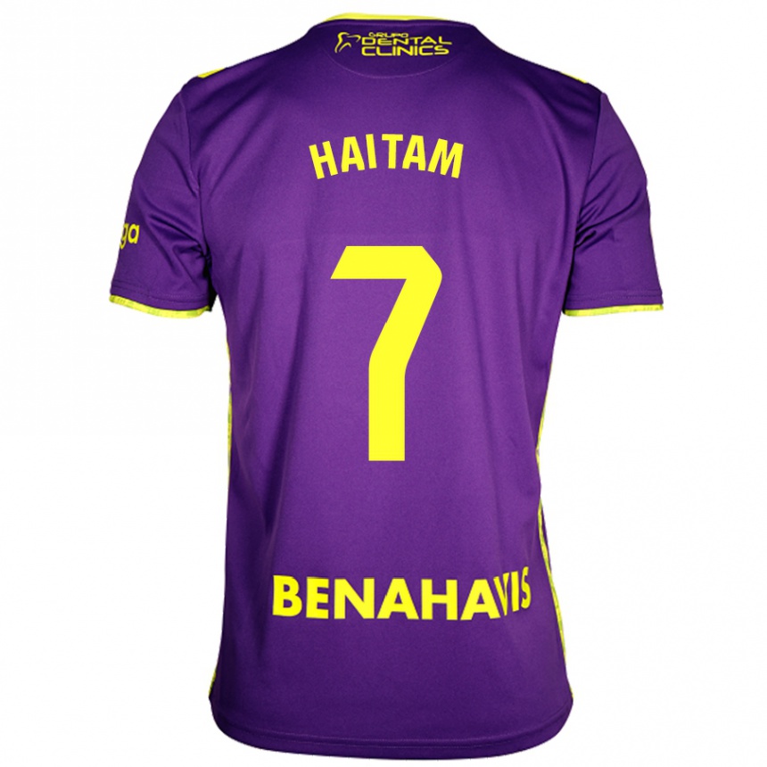 Kids Football Haitam Abaida #7 Purple Yellow Away Jersey 2024/25 T-Shirt