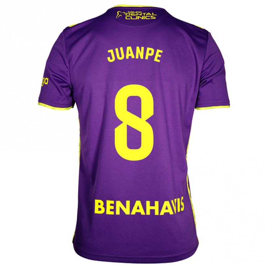 Kids Football Juanpe #8 Purple Yellow Away Jersey 2024/25 T-Shirt