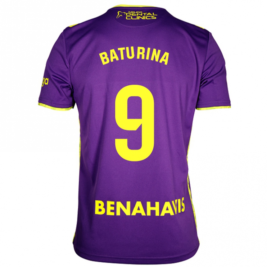 Kids Football Roko Baturina #9 Purple Yellow Away Jersey 2024/25 T-Shirt