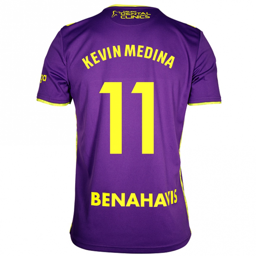 Kids Football Kevin Medina #11 Purple Yellow Away Jersey 2024/25 T-Shirt