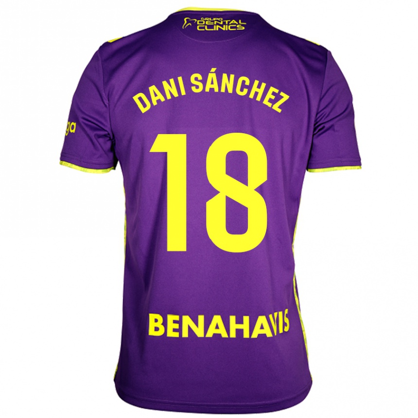 Kids Football Dani Sánchez #18 Purple Yellow Away Jersey 2024/25 T-Shirt