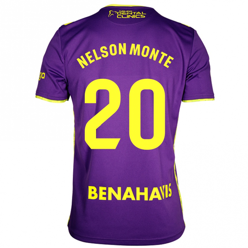 Kids Football Nélson Monte #20 Purple Yellow Away Jersey 2024/25 T-Shirt