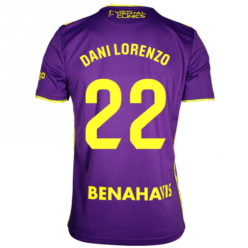 Kids Football Dani Lorenzo #22 Purple Yellow Away Jersey 2024/25 T-Shirt