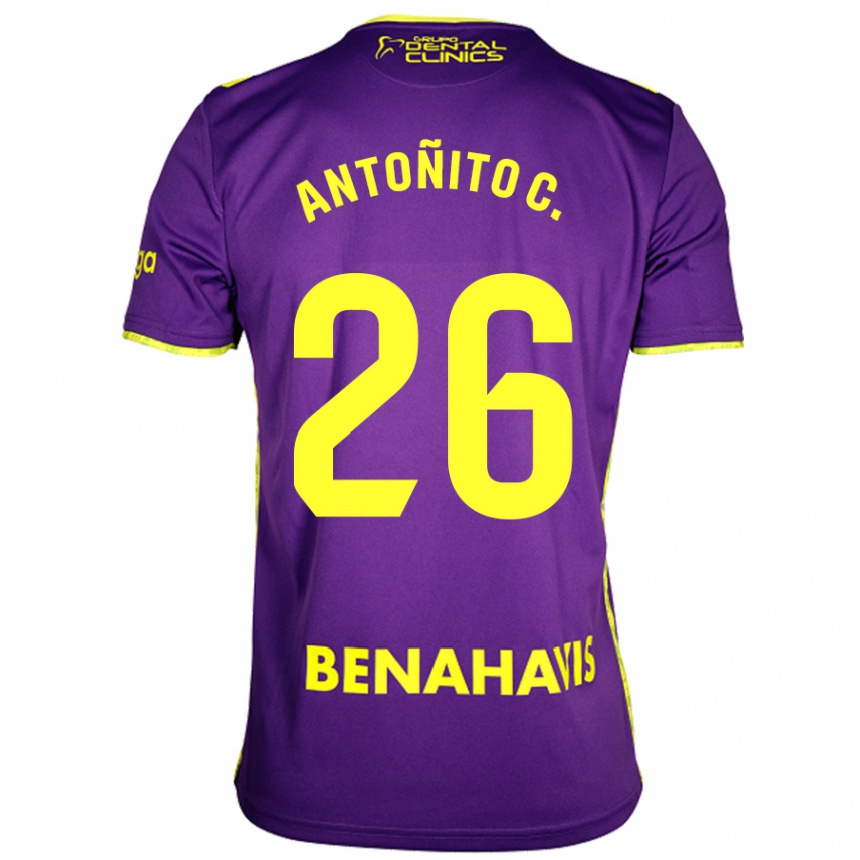 Kids Football Antonio Cordero #26 Purple Yellow Away Jersey 2024/25 T-Shirt