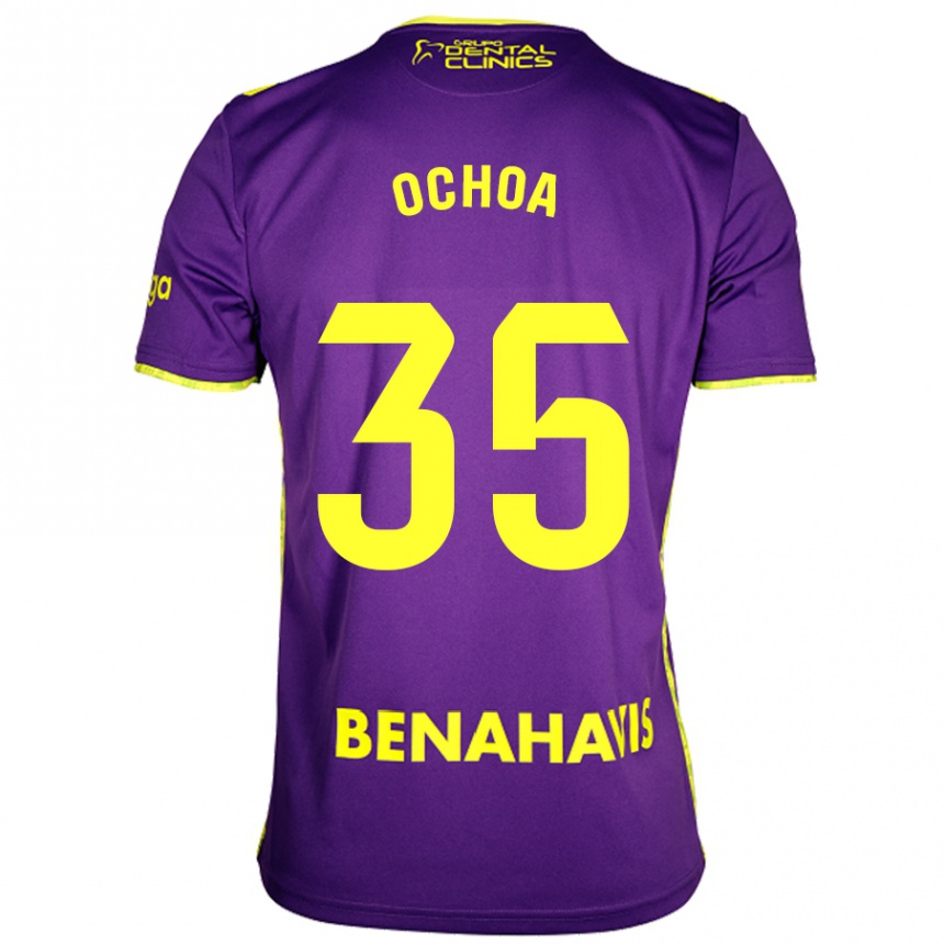 Kids Football Aarón Ochoa #35 Purple Yellow Away Jersey 2024/25 T-Shirt