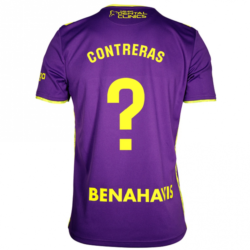 Kids Football Ale Contreras #0 Purple Yellow Away Jersey 2024/25 T-Shirt