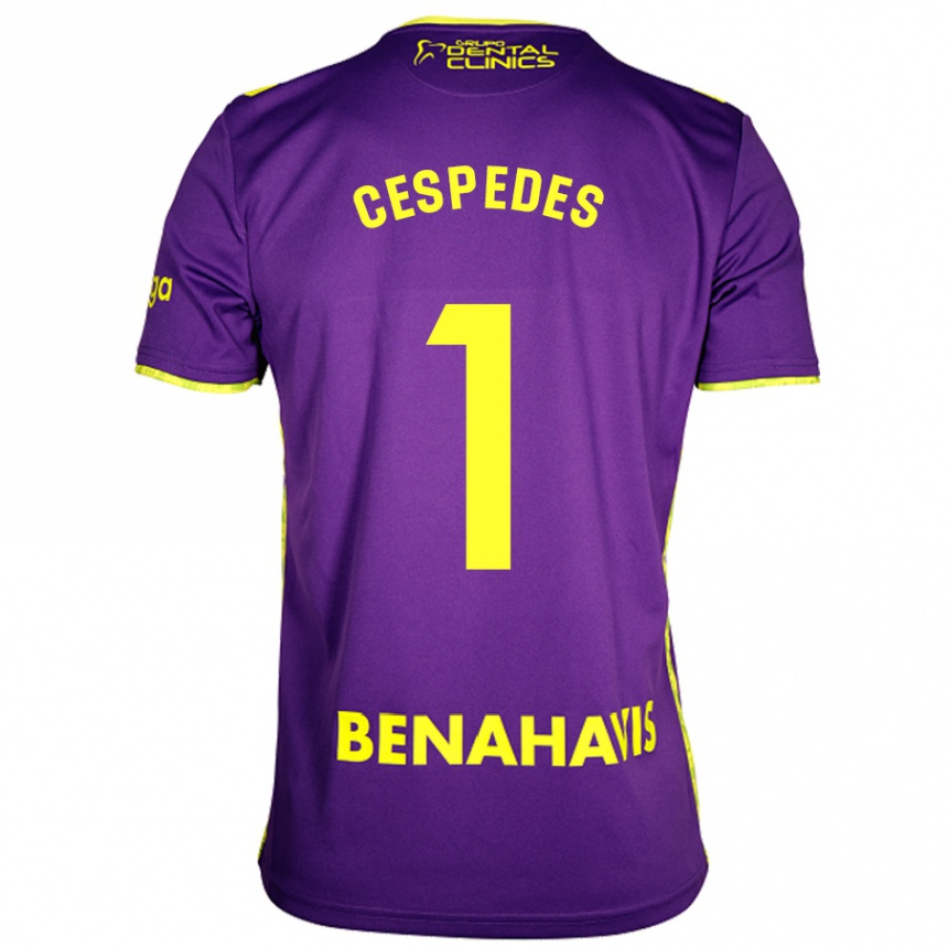 Kids Football Andrés Céspedes #1 Purple Yellow Away Jersey 2024/25 T-Shirt