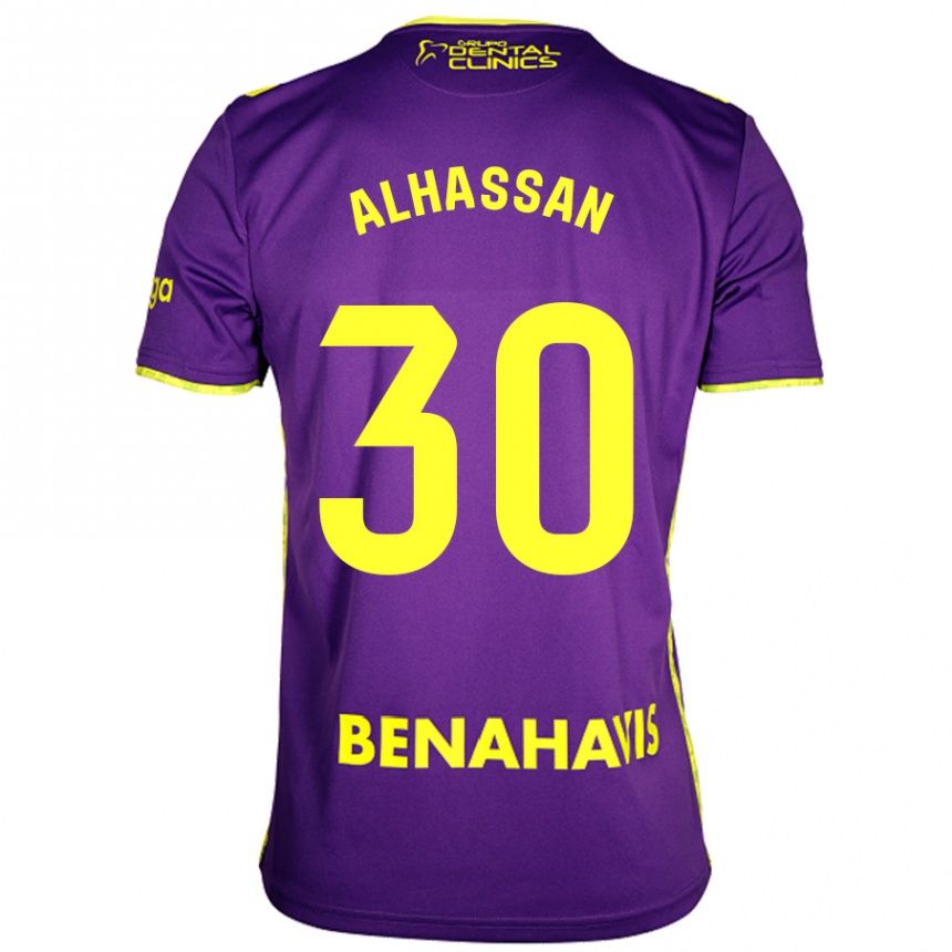 Kids Football Mubarak Alhassan #30 Purple Yellow Away Jersey 2024/25 T-Shirt