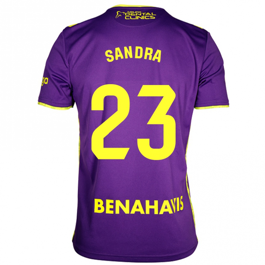 Kids Football Sandra #23 Purple Yellow Away Jersey 2024/25 T-Shirt