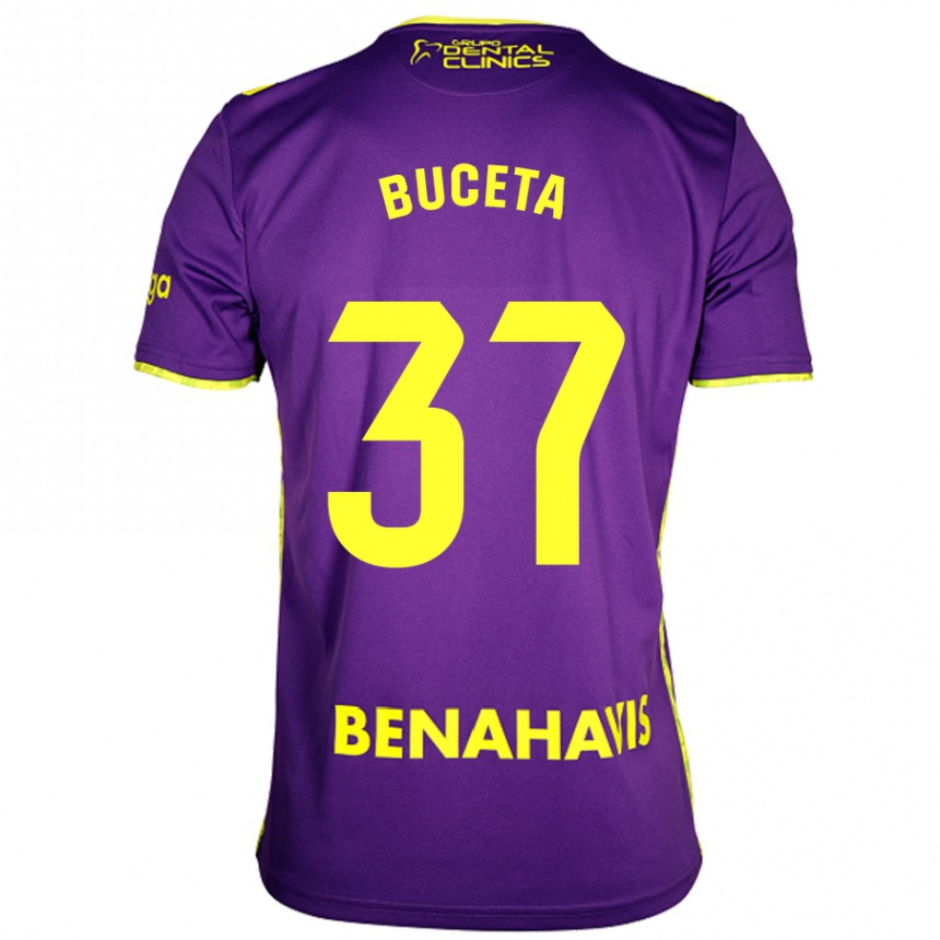 Kids Football Ana Buceta #37 Purple Yellow Away Jersey 2024/25 T-Shirt