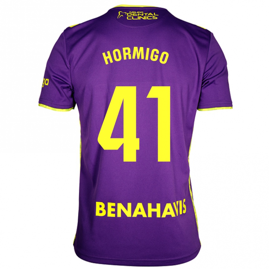 Kids Football Cintia Hormigo #41 Purple Yellow Away Jersey 2024/25 T-Shirt