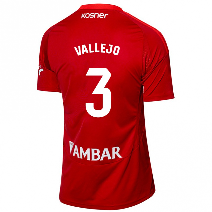 Kids Football Jaime Vallejo #3 White Blue Away Jersey 2024/25 T-Shirt