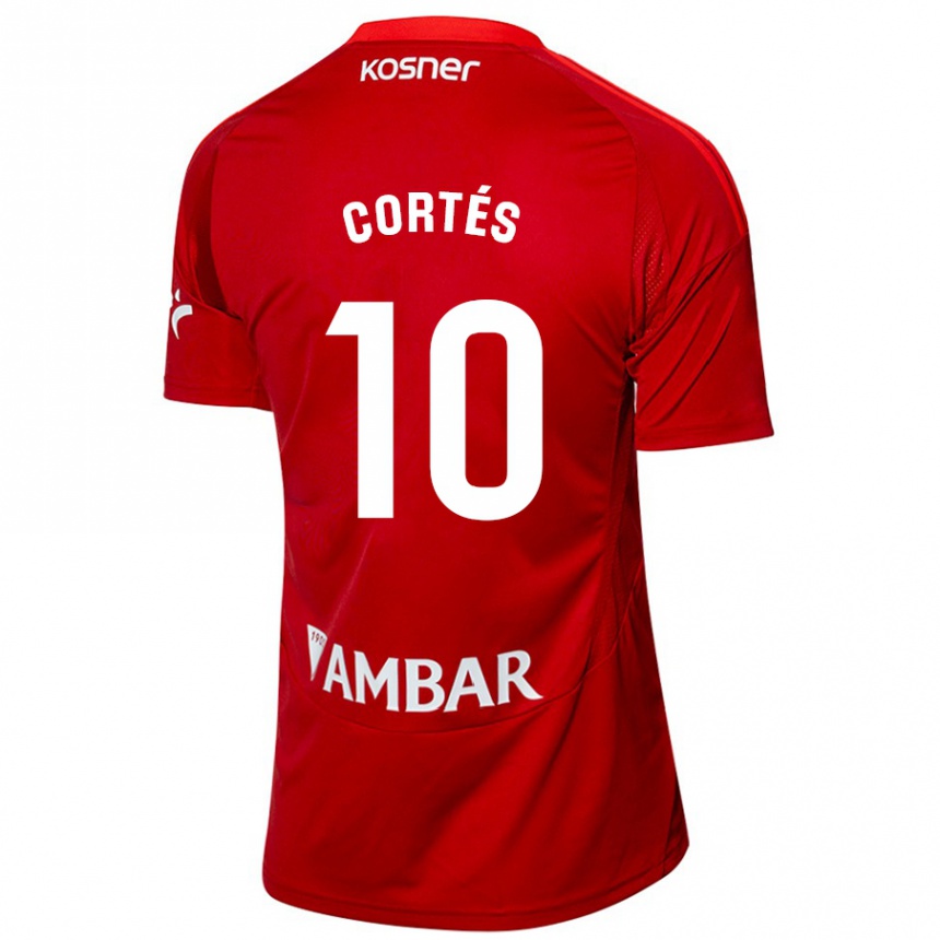 Kids Football Pablo Cortés #10 White Blue Away Jersey 2024/25 T-Shirt