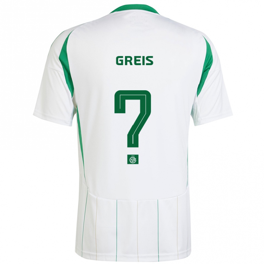 Kids Football Nitai Greis #0 White Green Away Jersey 2024/25 T-Shirt