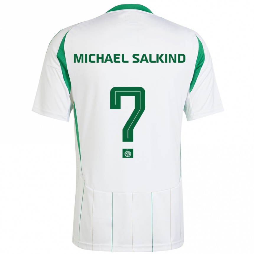 Kids Football Liav Michael Salkind #0 White Green Away Jersey 2024/25 T-Shirt