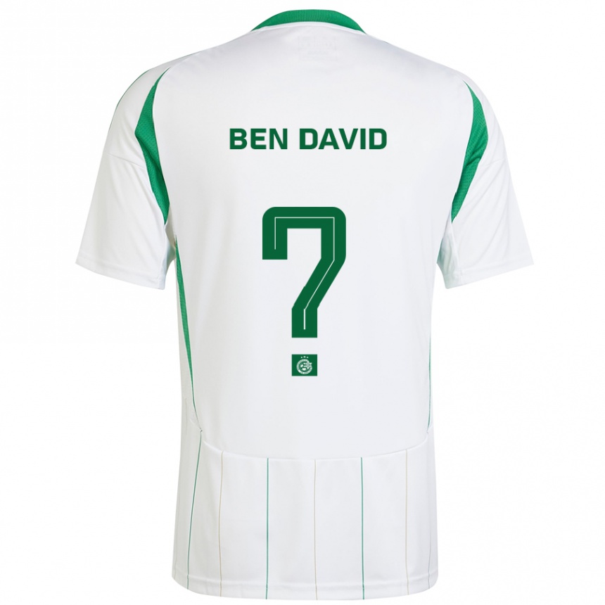 Kids Football Shay Ben David #0 White Green Away Jersey 2024/25 T-Shirt