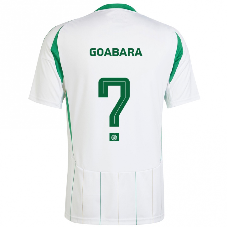 Kids Football Ibrahim Goabara #0 White Green Away Jersey 2024/25 T-Shirt