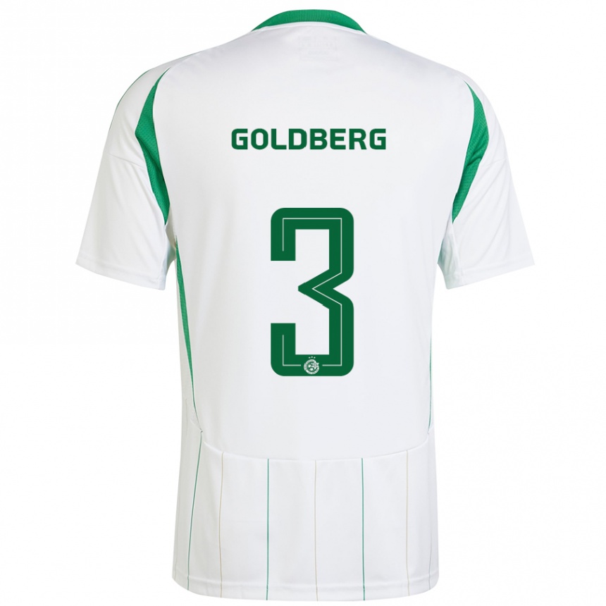 Kids Football Shon Goldberg #3 White Green Away Jersey 2024/25 T-Shirt