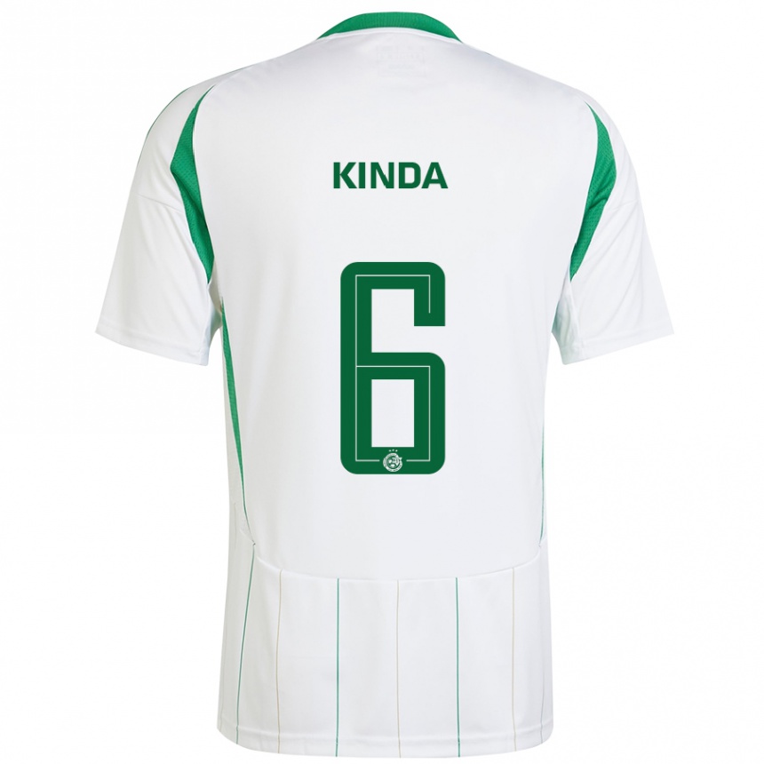 Kids Football Gadi Kinda #6 White Green Away Jersey 2024/25 T-Shirt