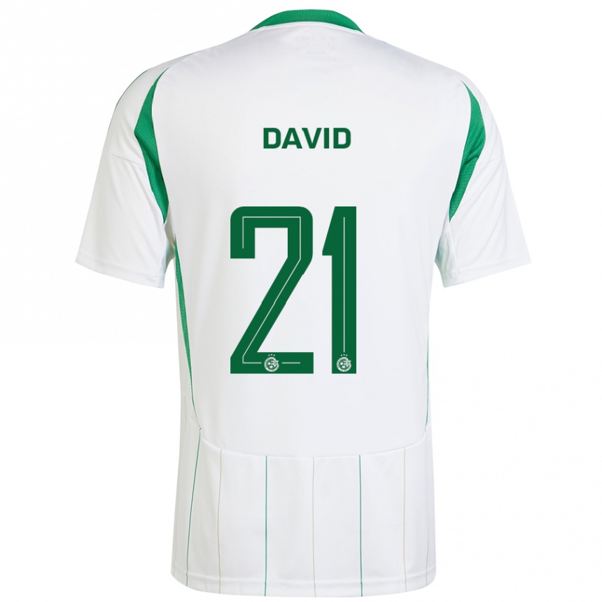 Kids Football Dean David #21 White Green Away Jersey 2024/25 T-Shirt