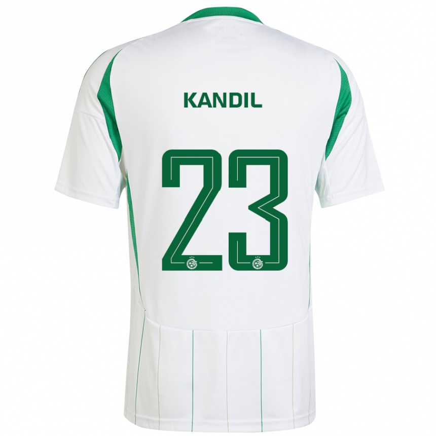 Kids Football Maor Kandil #23 White Green Away Jersey 2024/25 T-Shirt