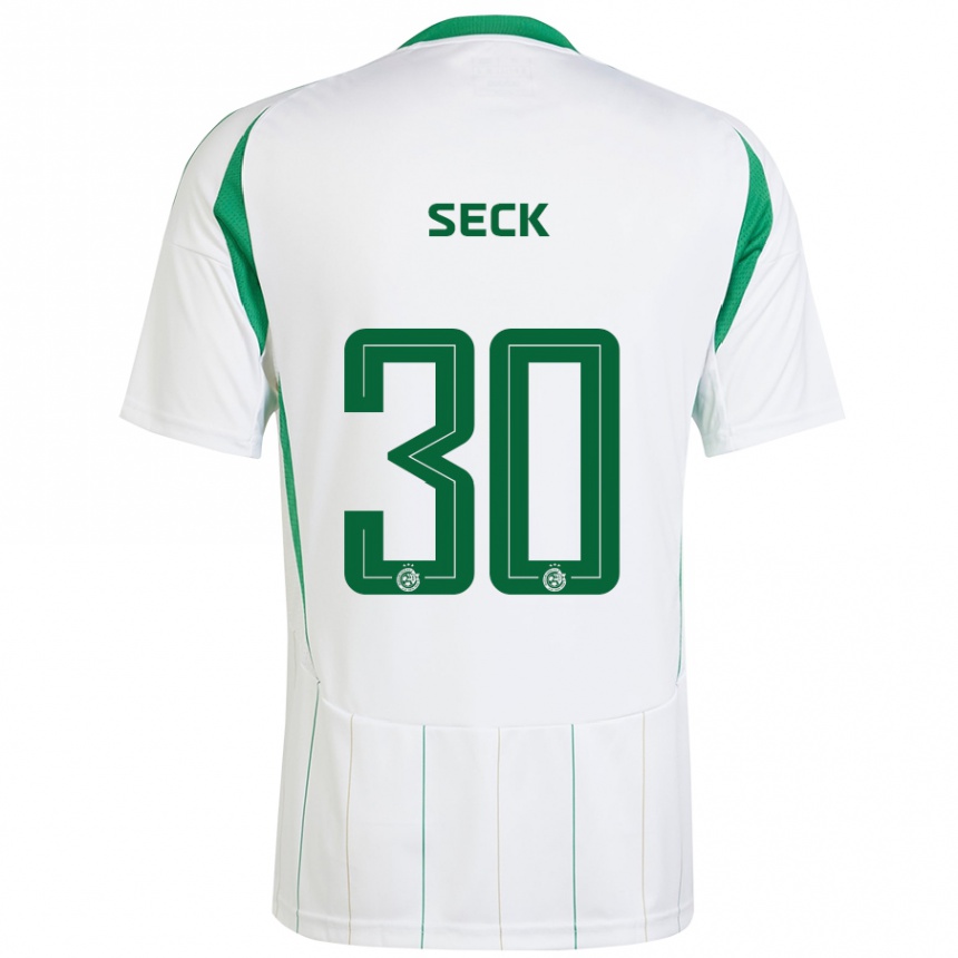 Kids Football Abdoulaye Seck #30 White Green Away Jersey 2024/25 T-Shirt