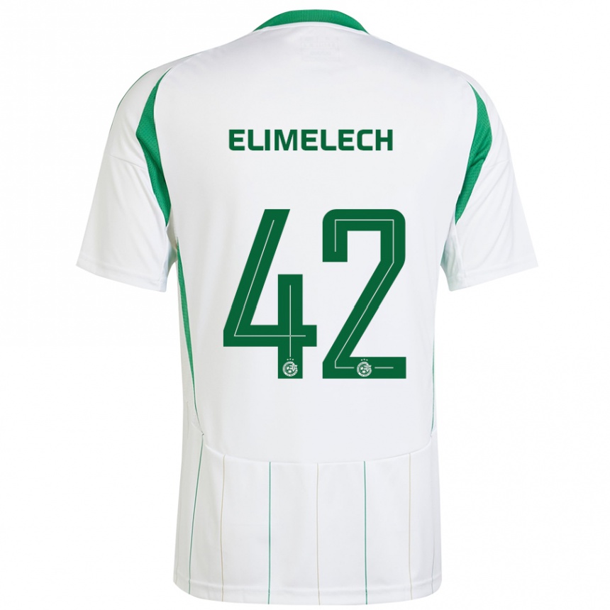 Kids Football Roey Elimelech #42 White Green Away Jersey 2024/25 T-Shirt