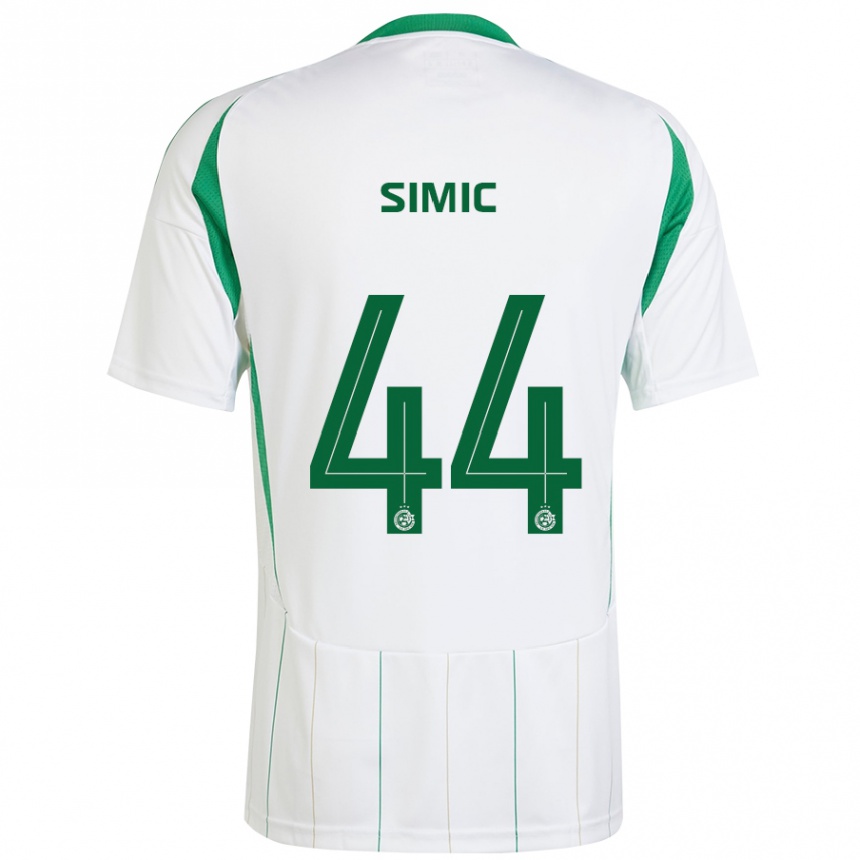 Kids Football Lorenco Simic #44 White Green Away Jersey 2024/25 T-Shirt