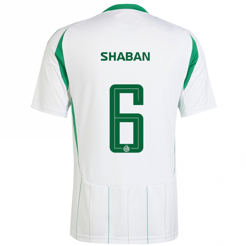 Kids Football Loay Shaban #6 White Green Away Jersey 2024/25 T-Shirt