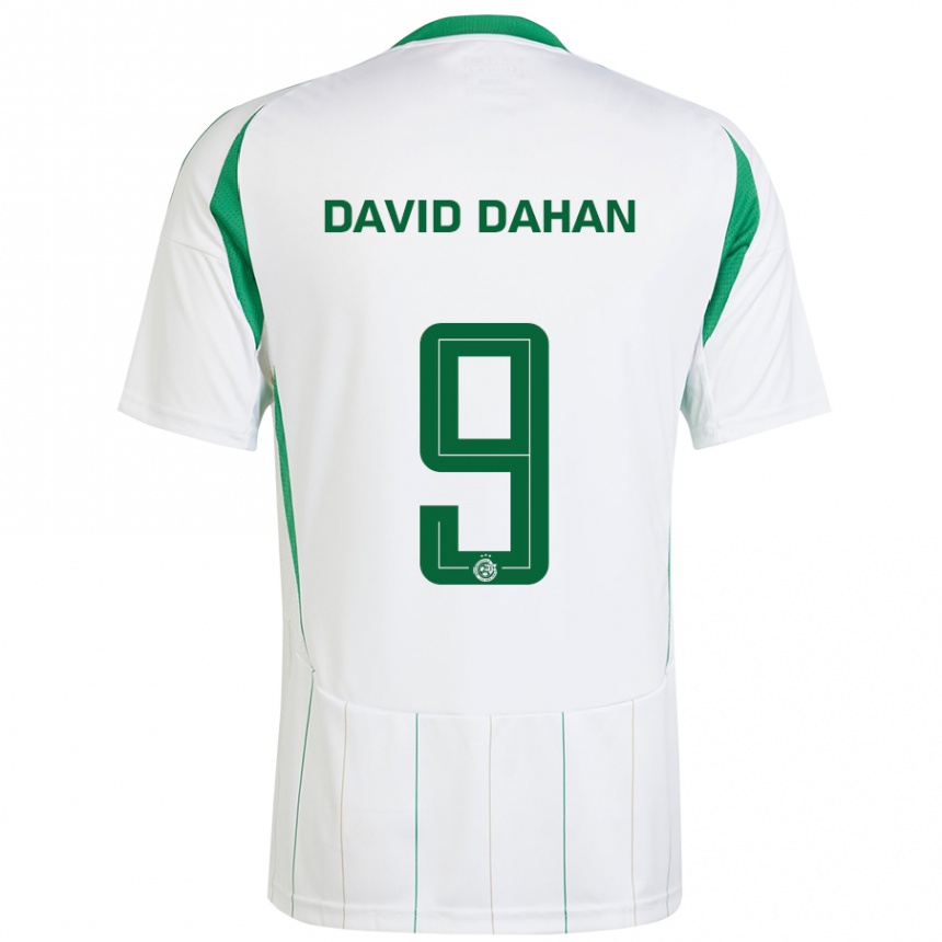 Kids Football Omer David Dahan #9 White Green Away Jersey 2024/25 T-Shirt