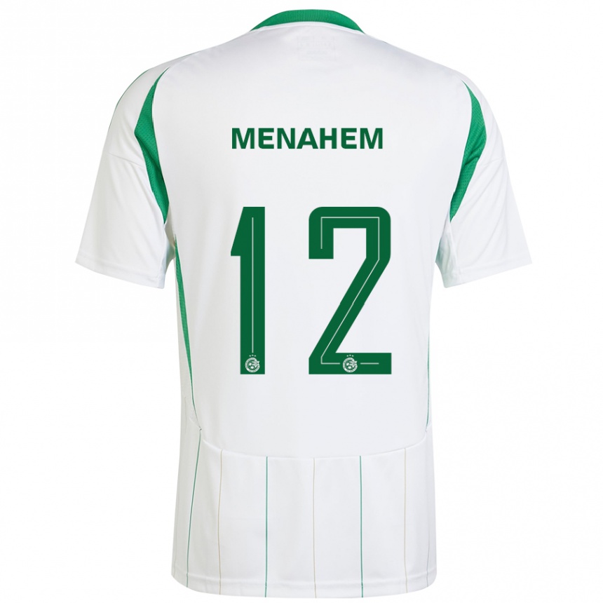 Kids Football Sun Menahem #12 White Green Away Jersey 2024/25 T-Shirt