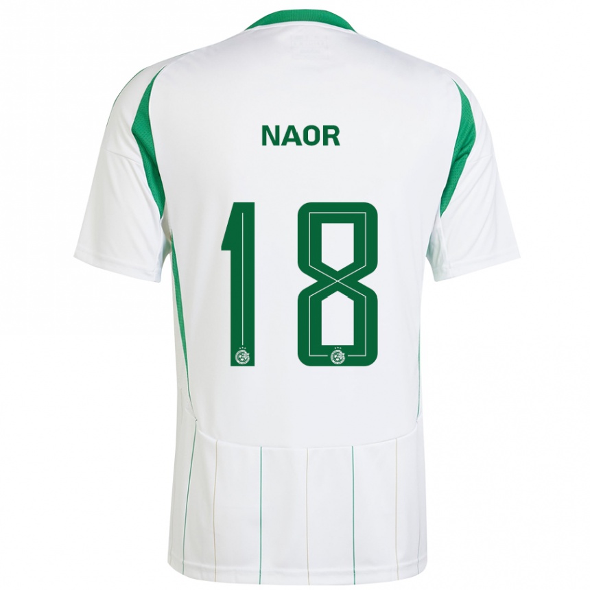 Kids Football Goni Naor #18 White Green Away Jersey 2024/25 T-Shirt