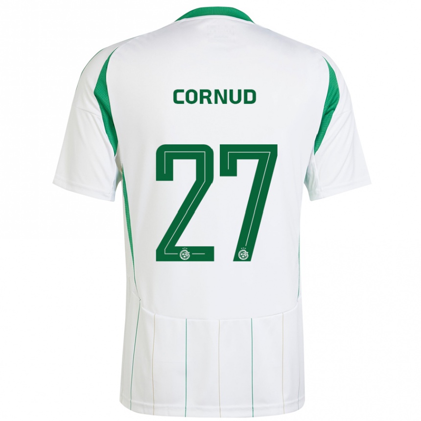 Kids Football Pierre Cornud #27 White Green Away Jersey 2024/25 T-Shirt