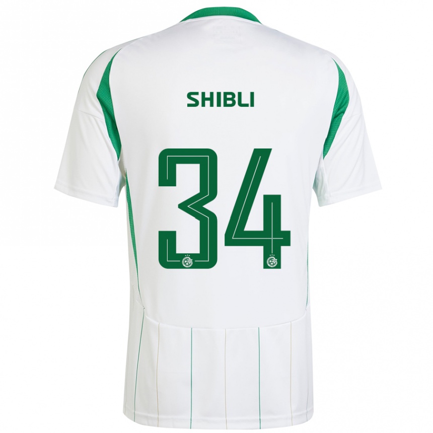 Kids Football Hamza Shibli #34 White Green Away Jersey 2024/25 T-Shirt