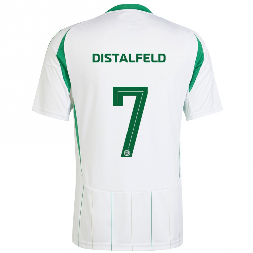 Kids Football Yanai Distalfeld #7 White Green Away Jersey 2024/25 T-Shirt