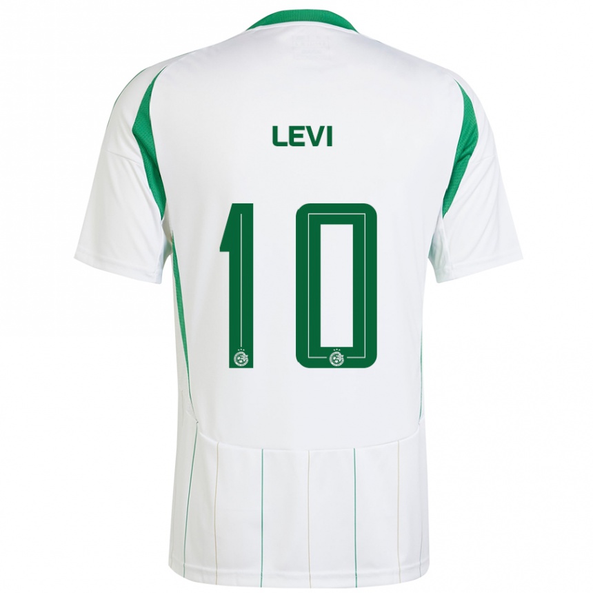 Kids Football Yarin Levi #10 White Green Away Jersey 2024/25 T-Shirt