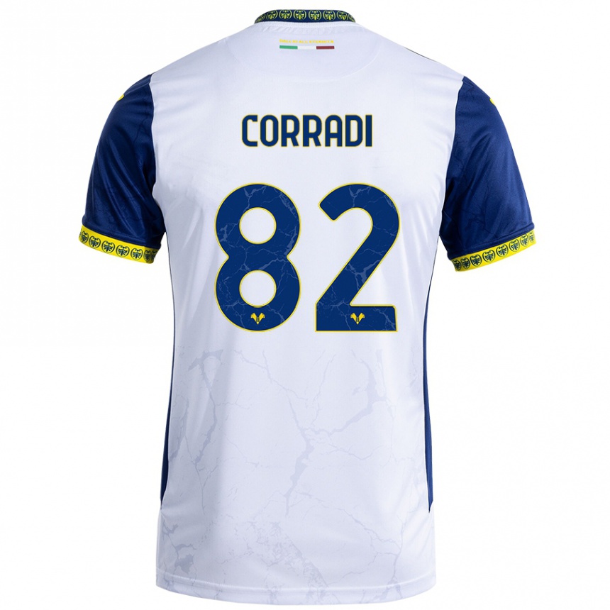 Kids Football Christian Corradi #82 White Blue Away Jersey 2024/25 T-Shirt