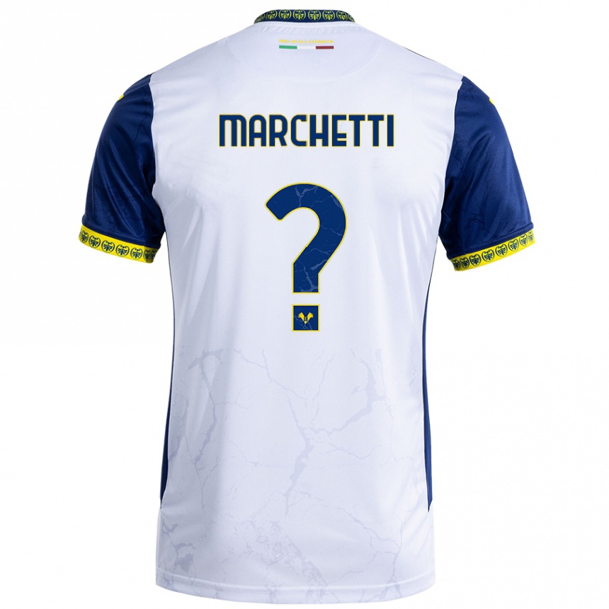 Kids Football Nicolò Marchetti #0 White Blue Away Jersey 2024/25 T-Shirt