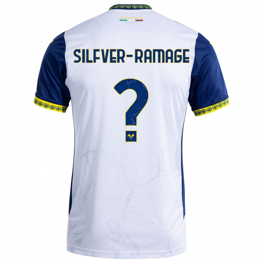 Kids Football William Silfver-Ramage #0 White Blue Away Jersey 2024/25 T-Shirt